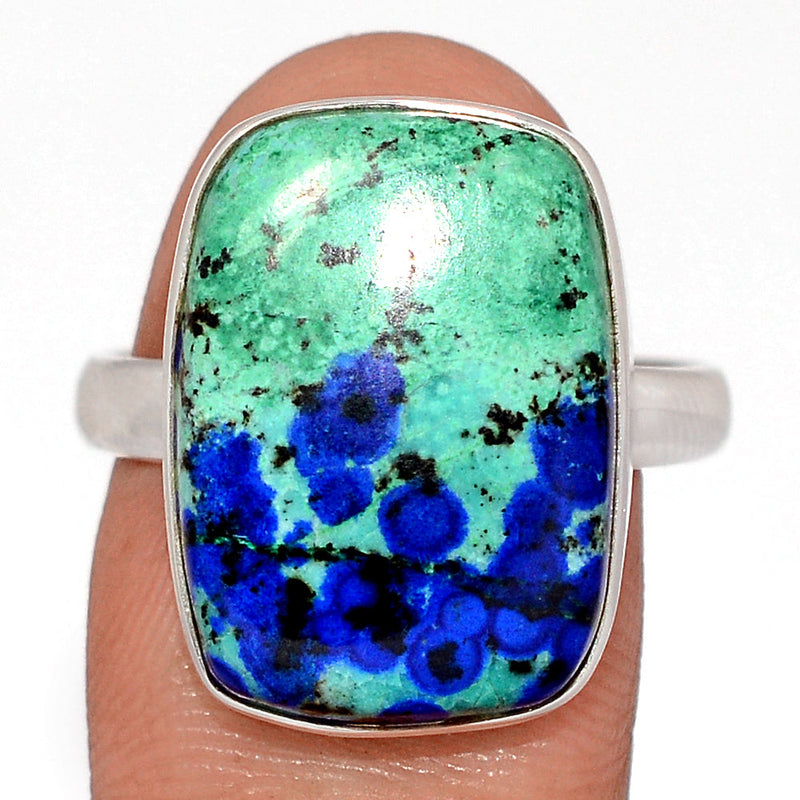 Azurite In Malachite Ring - MIAR729