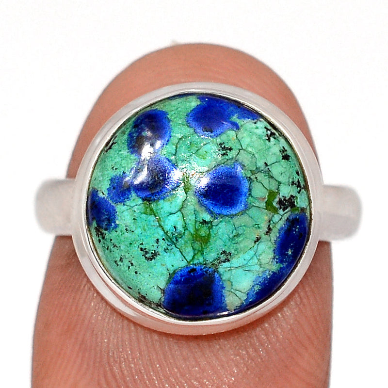 Azurite In Malachite Ring - MIAR755