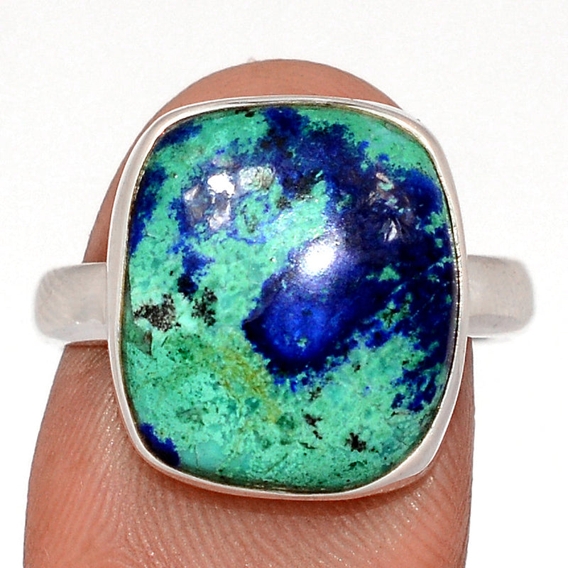 Azurite In Malachite Ring - MIAR757
