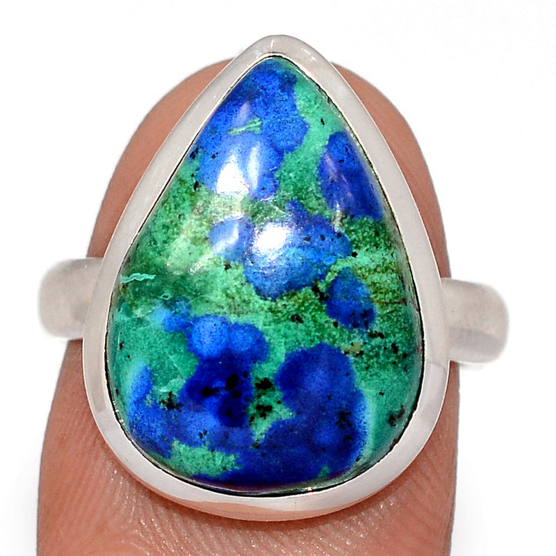 Azurite In Malachite Ring - MIAR758