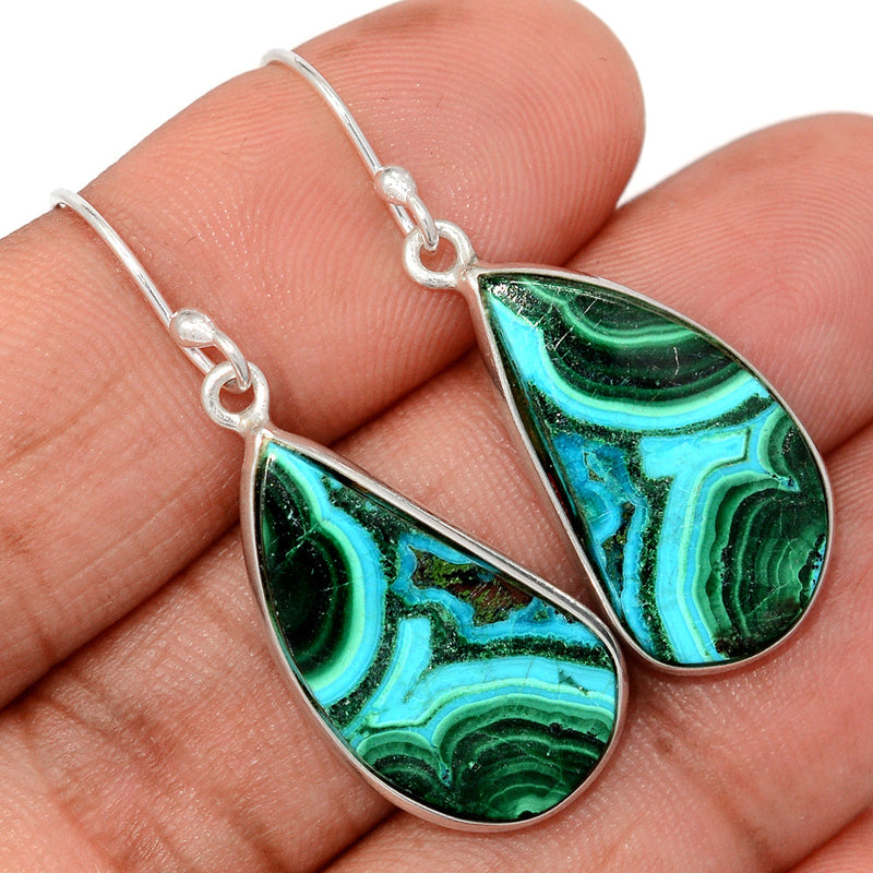 1.6" Malachite In Chrysocolla Earrings - MICE1000