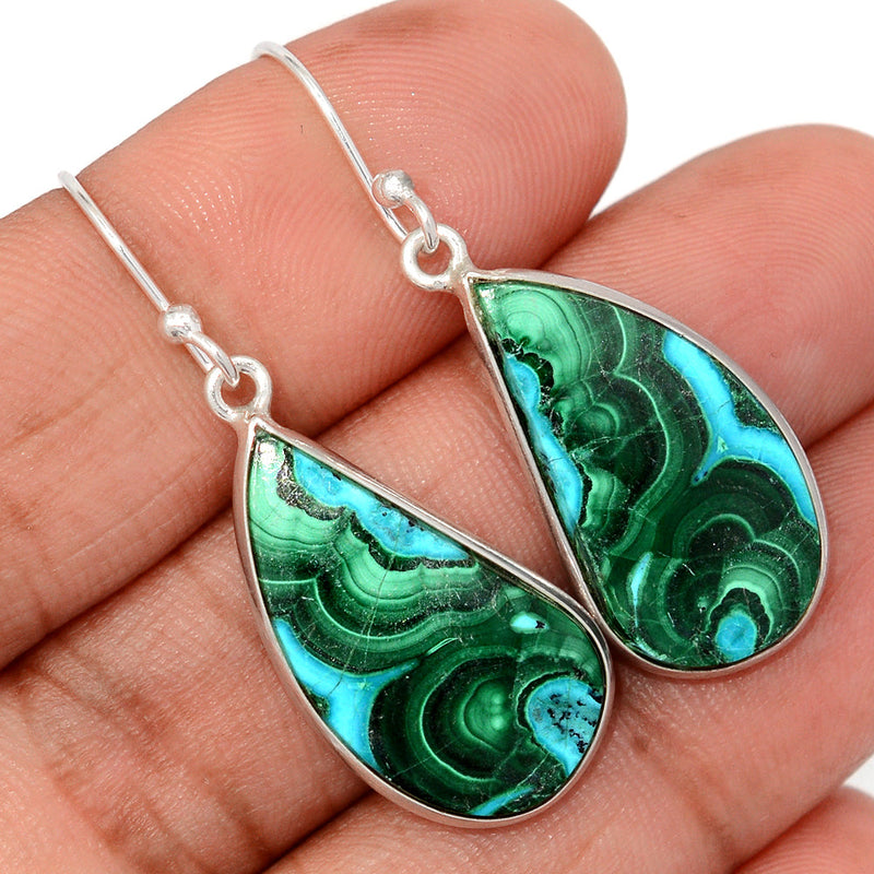 1.6" Malachite In Chrysocolla Earrings - MICE1004
