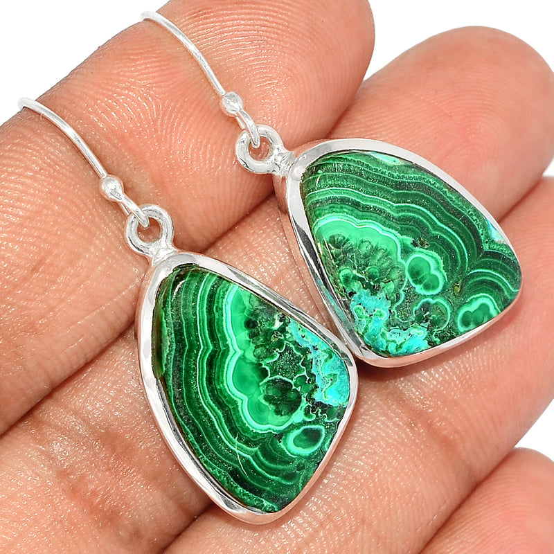 1.6" Malachite In Chrysocolla Earrings - MICE694