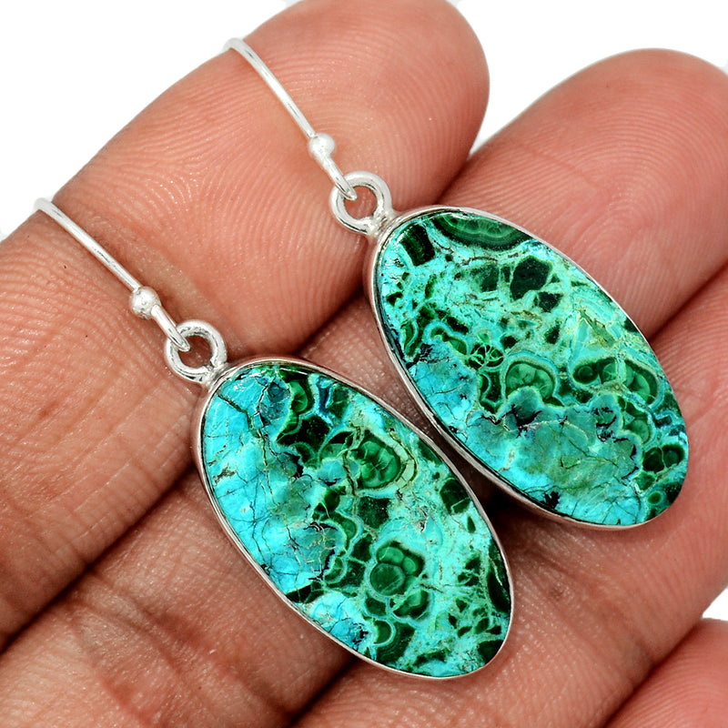 1.6" Malachite In Chrysocolla Earrings - MICE824