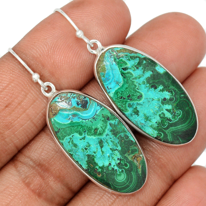 1.8" Malachite In Chrysocolla Earrings - MICE843