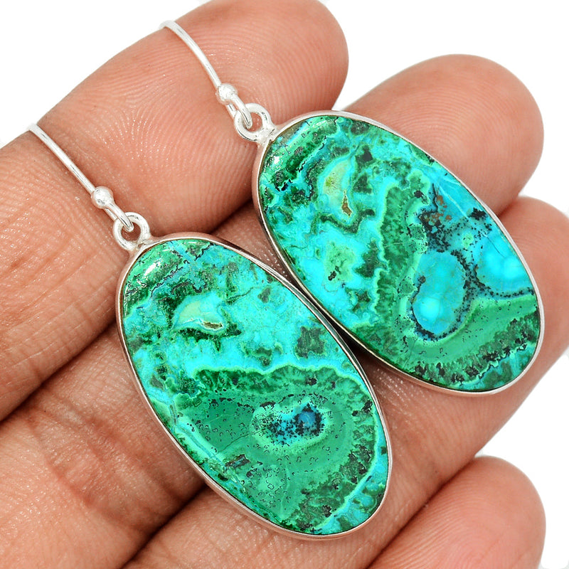 1.8" Malachite In Chrysocolla Earrings - MICE846