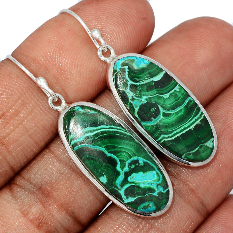 1.7" Malachite In Chrysocolla Earrings - MICE869