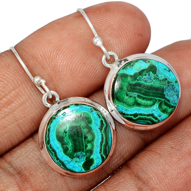 1.2" Malachite In Chrysocolla Earrings - MICE873