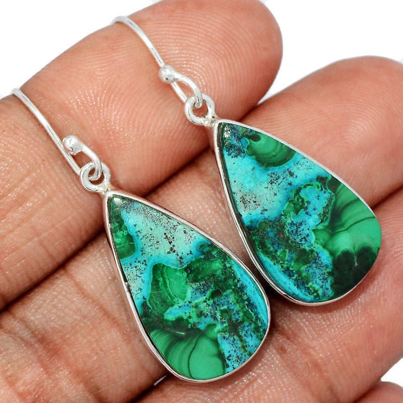1.6" Malachite In Chrysocolla Earrings - MICE876