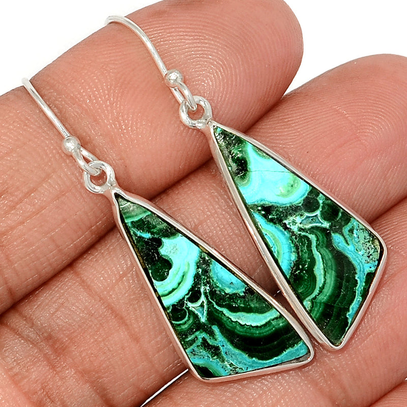1.7" Malachite In Chrysocolla Earrings - MICE979