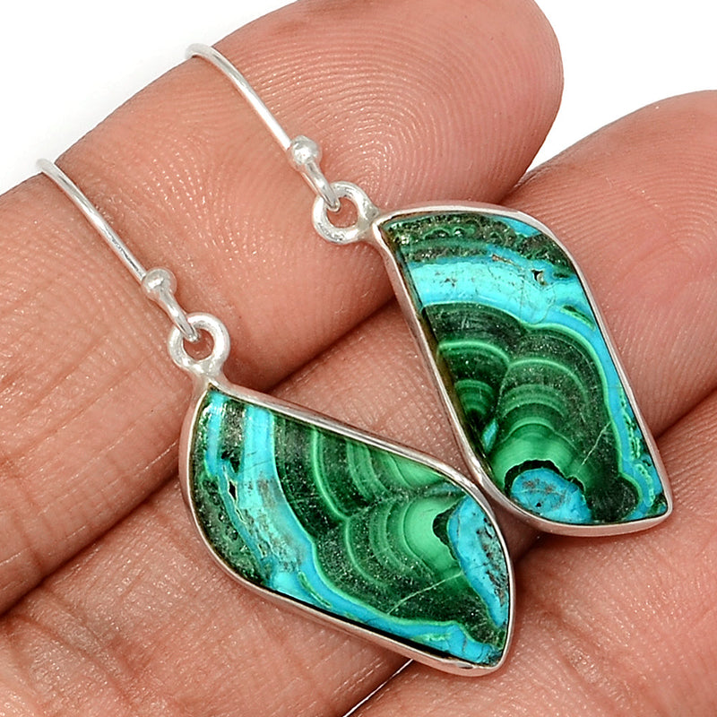 1.6" Malachite In Chrysocolla Earrings - MICE980