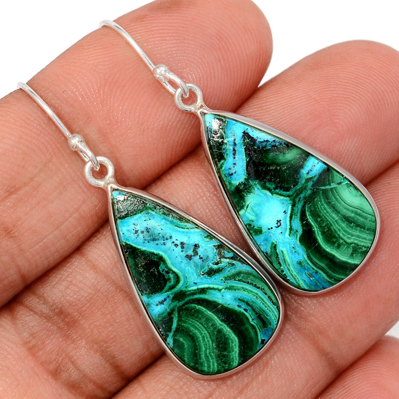 1.7" Malachite In Chrysocolla Earrings - MICE992