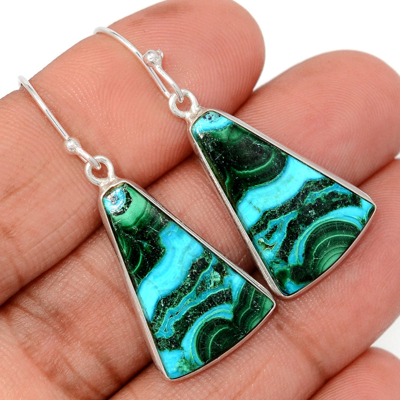 1.6" Malachite In Chrysocolla Earrings - MICE996