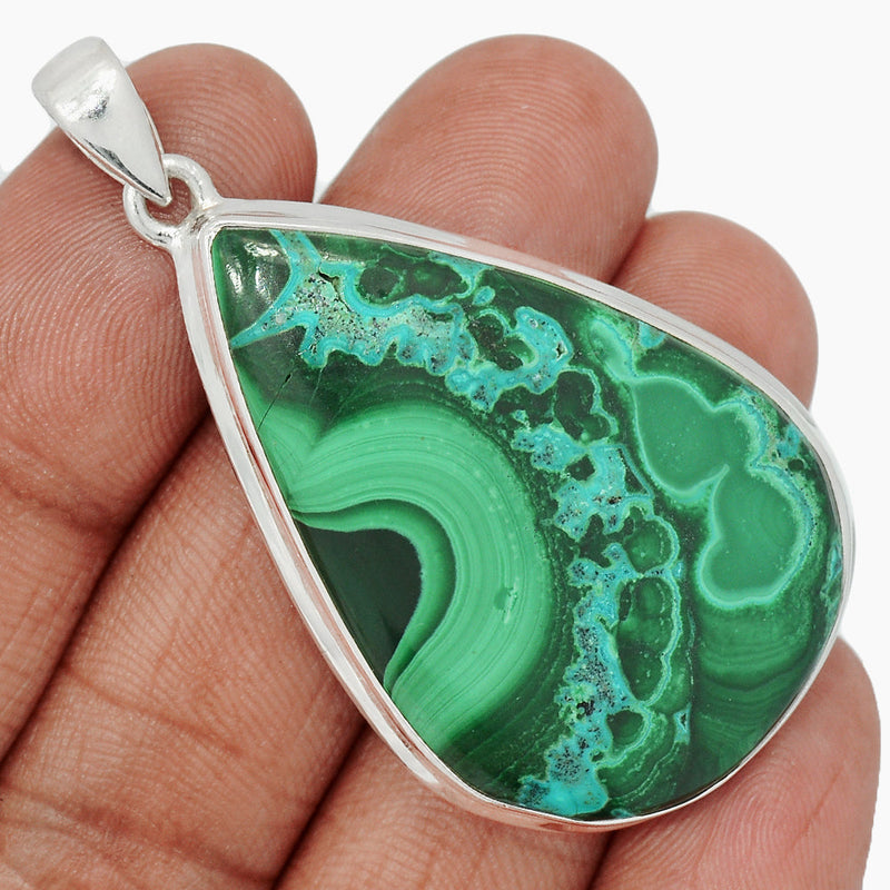 2.1" Malachite In Chrysocolla Pendants - MICP1885