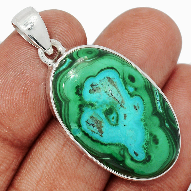 1.6" Malachite In Chrysocolla Pendants - MICP1901