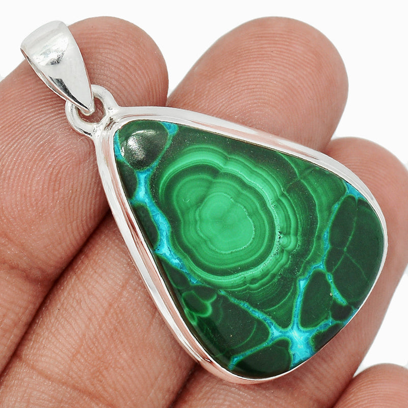1.7" Malachite In Chrysocolla Pendants - MICP1920