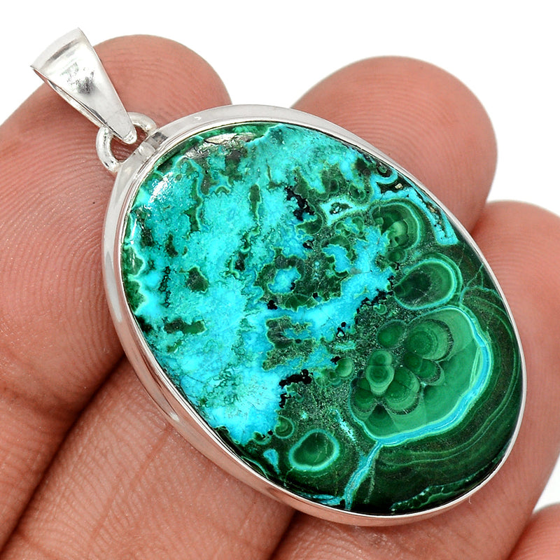 1.7" Malachite In Chrysocolla Pendants - MICP1983
