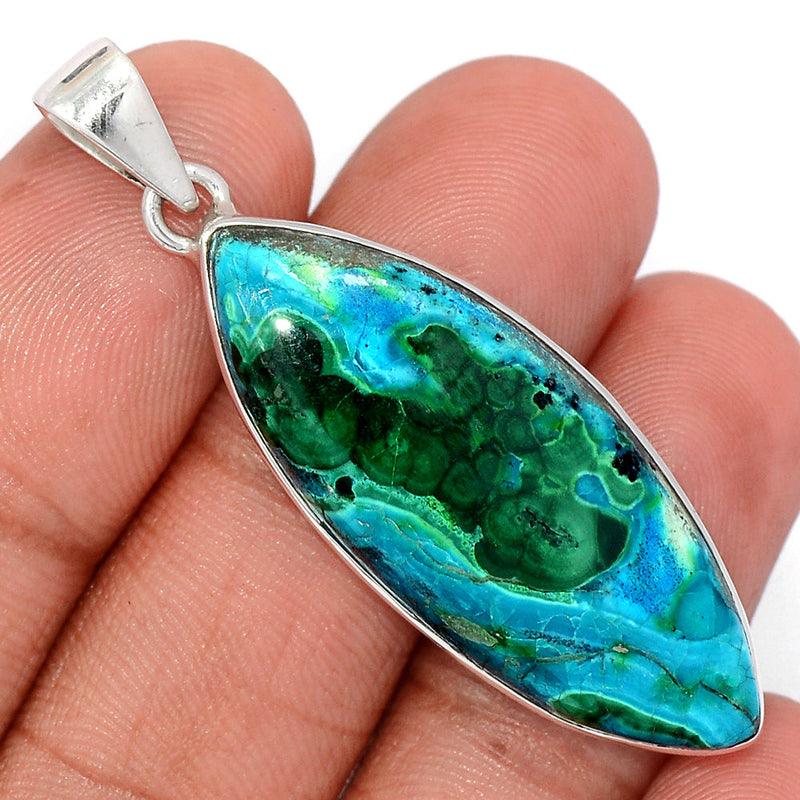 2" Malachite In Chrysocolla Pendants - MICP1995