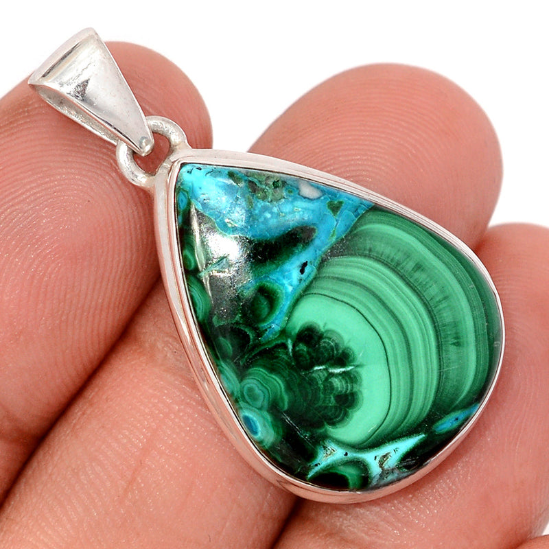 1.5" Malachite In Chrysocolla Pendants - MICP2022