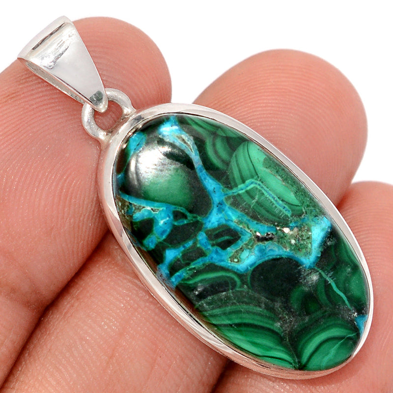 1.6" Malachite In Chrysocolla Pendants - MICP2024