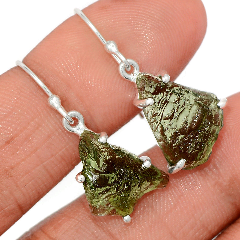 1.2" Claw - Moldavite Earrings - MLDE194