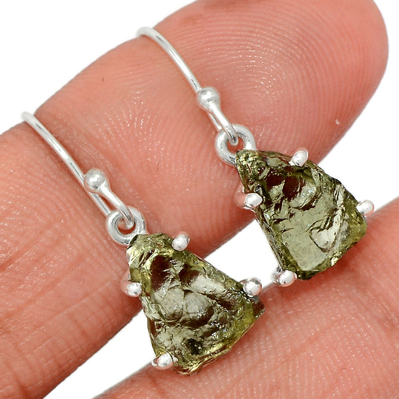 1.1" Claw - Moldavite Earrings - MLDE201