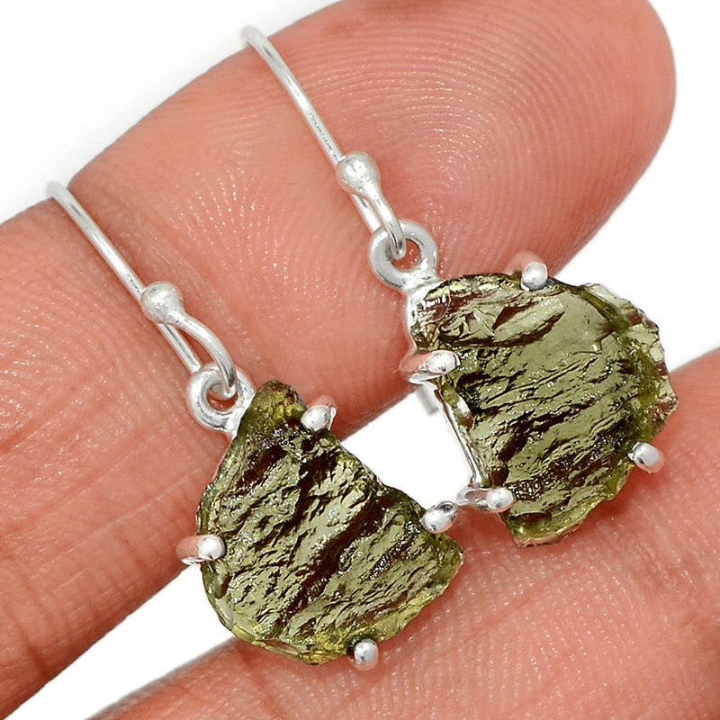 1.2" Claw - Moldavite Earrings - MLDE204