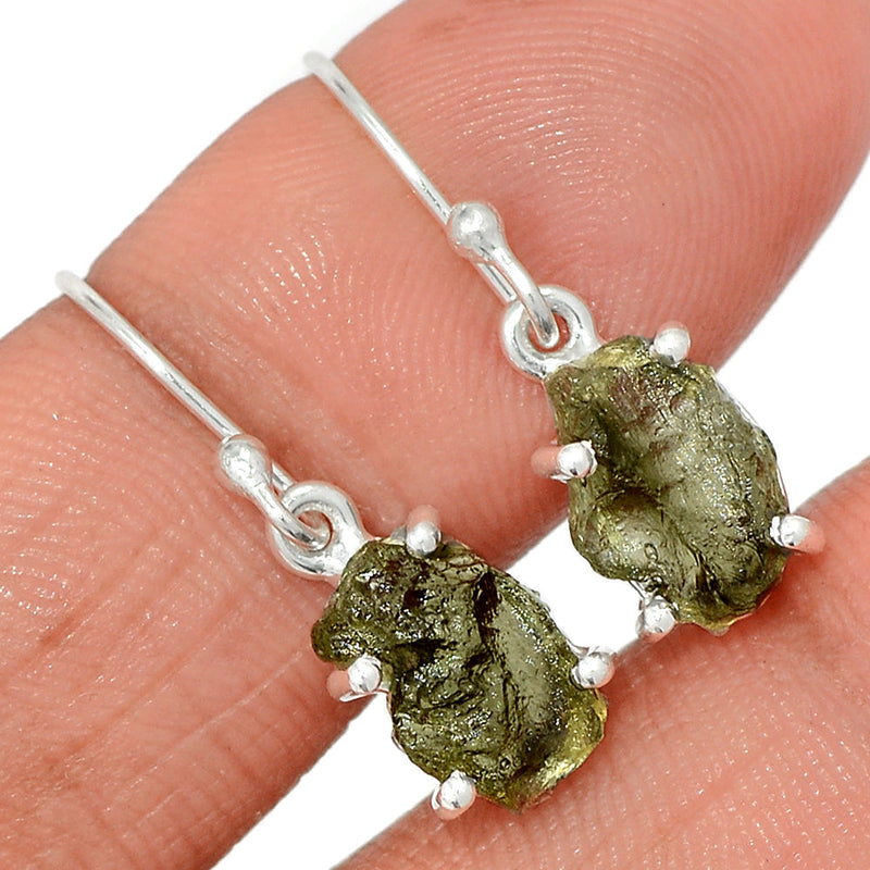 1.1" Claw - Moldavite Earrings - MLDE207