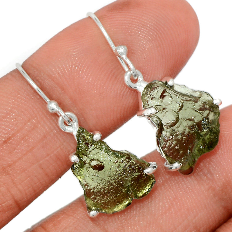 1.2" Claw - Moldavite Earrings - MLDE210