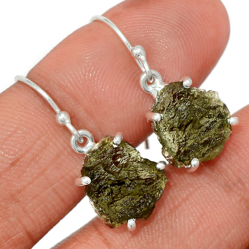 1.1" Claw - Moldavite Earrings - MLDE212