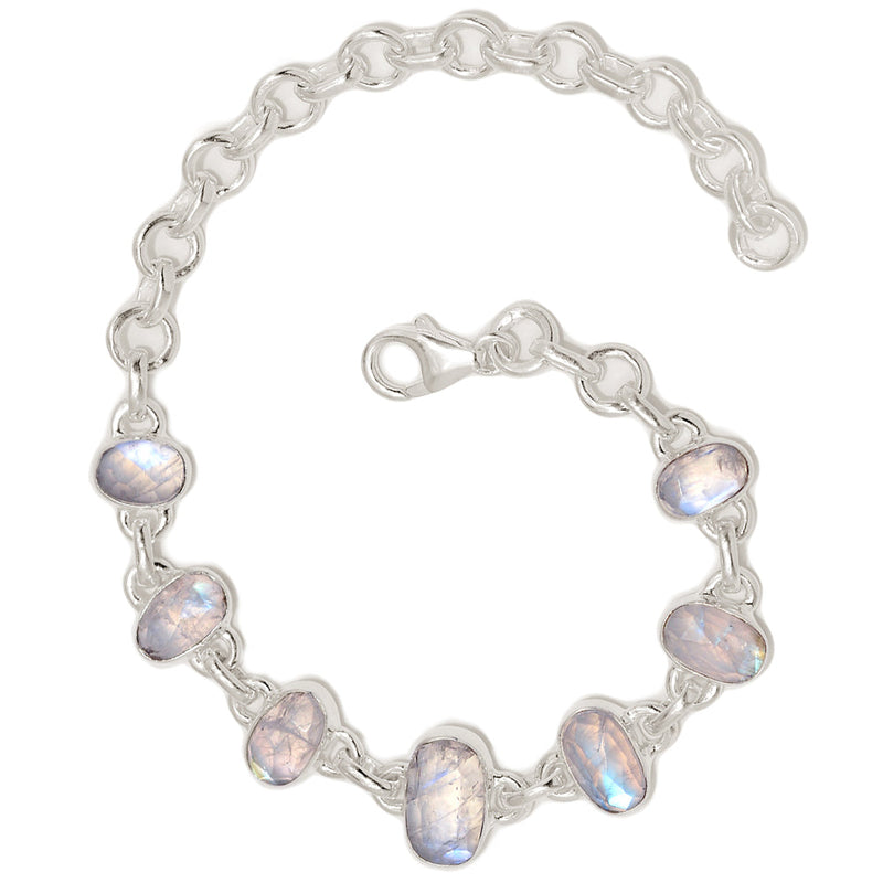 8" Rainbow Moonstone Faceted Bracelets - MNFB100