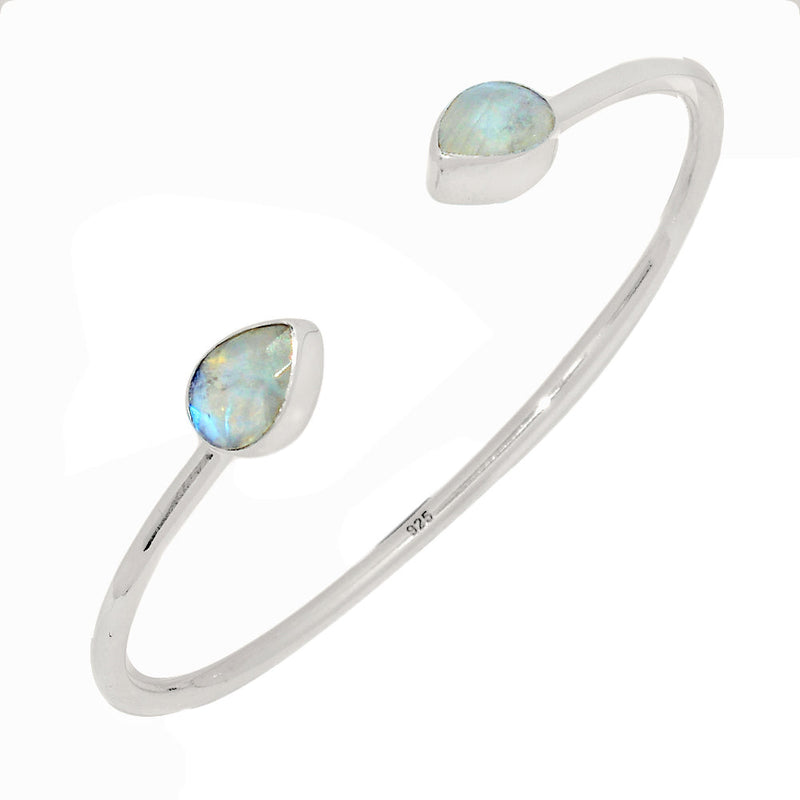 Rainbow Moonstone Faceted Bangle / Bracelets - MNFB87