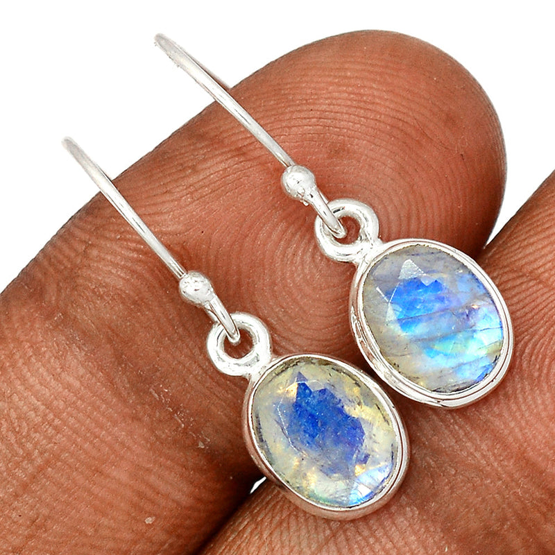 1.1" Moonstone Faceted Earrings - MNFE608