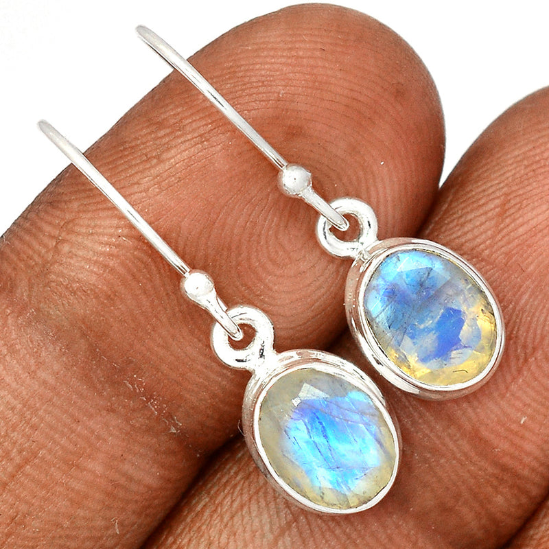 1.1" Moonstone Faceted Earrings - MNFE616