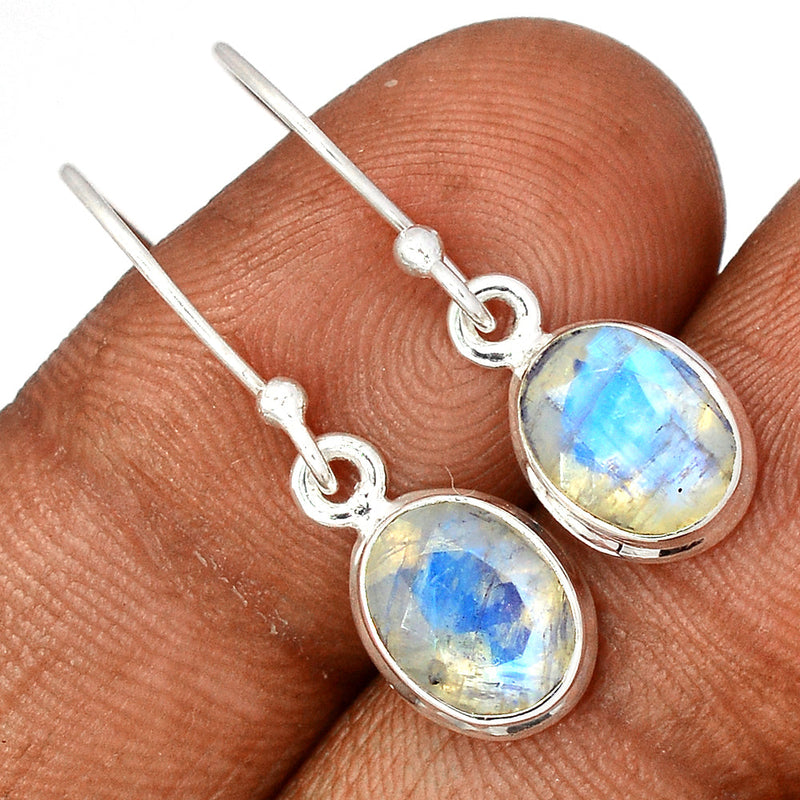 1.1" Moonstone Faceted Earrings - MNFE625