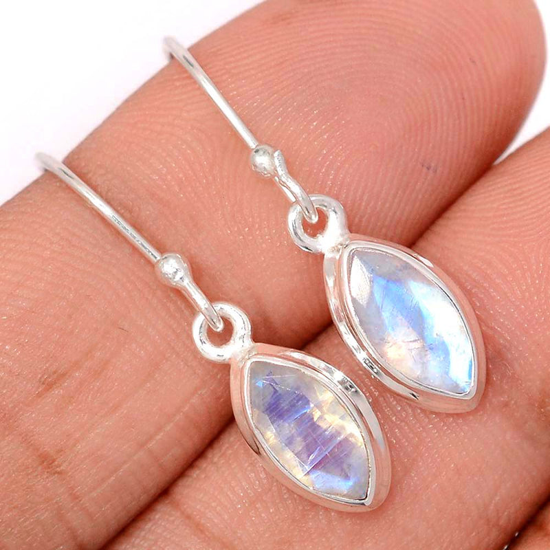 1.1" Rainbow Moonstone Faceted Earrings - MNFE653