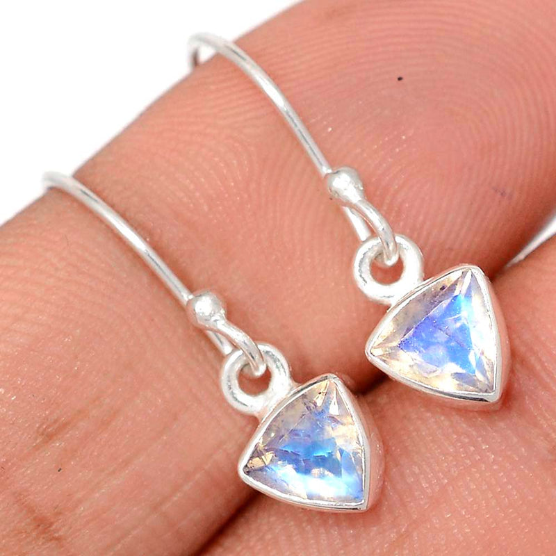 1" Rainbow Moonstone Faceted Earrings - MNFE656