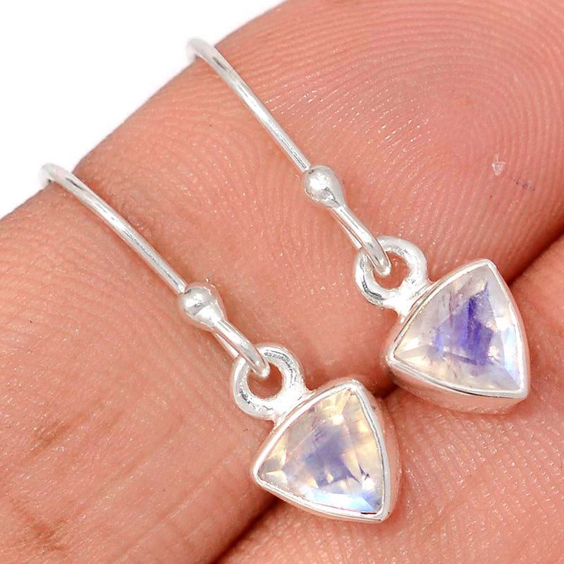 1" Rainbow Moonstone Faceted Earrings - MNFE659
