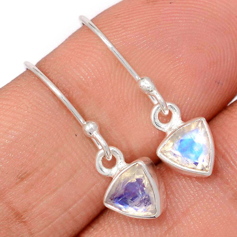 1" Rainbow Moonstone Faceted Earrings - MNFE661