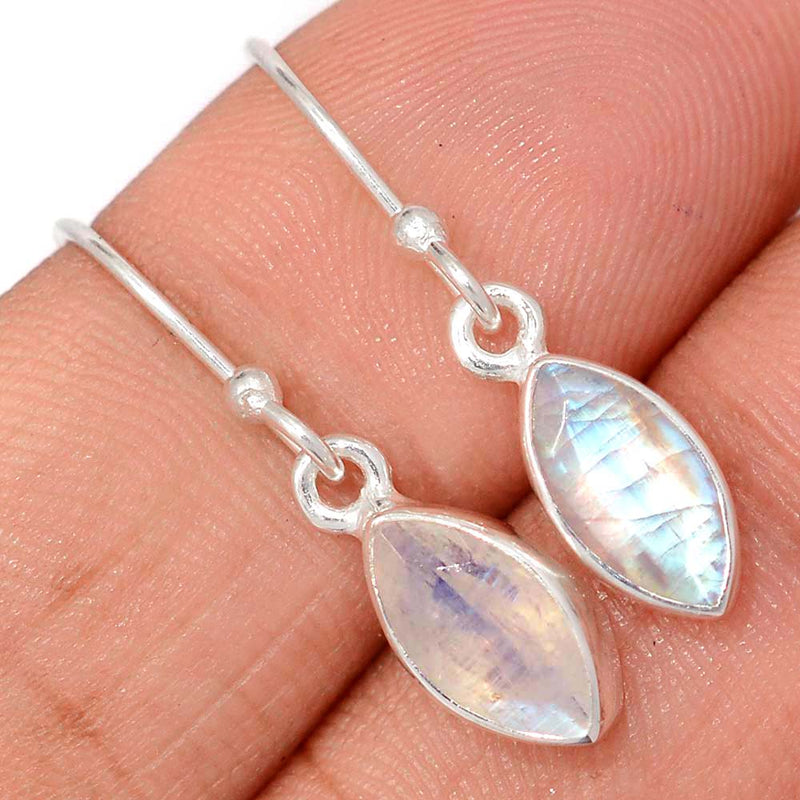 1.1" Rainbow Moonstone Faceted Earrings - MNFE665