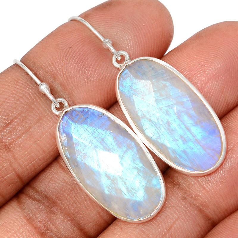 1.7" Moonstone Faceted Earrings - MNFE675