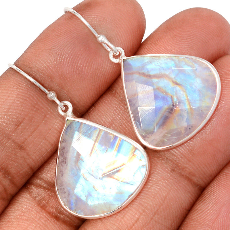 1.6" Moonstone Faceted Earrings - MNFE676