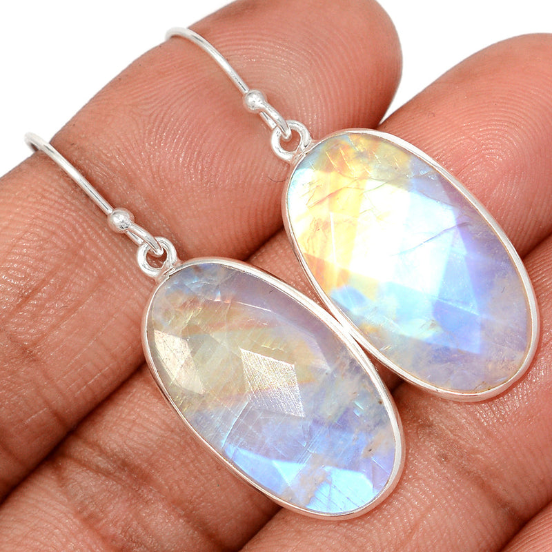 1.7" Moonstone Faceted Earrings - MNFE677