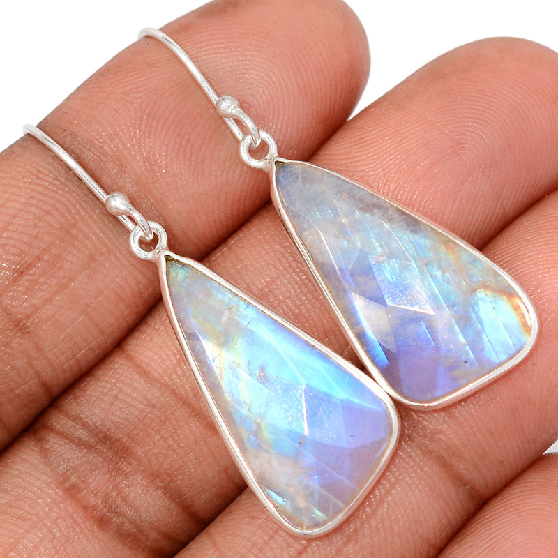 1.7" Moonstone Faceted Earrings - MNFE682