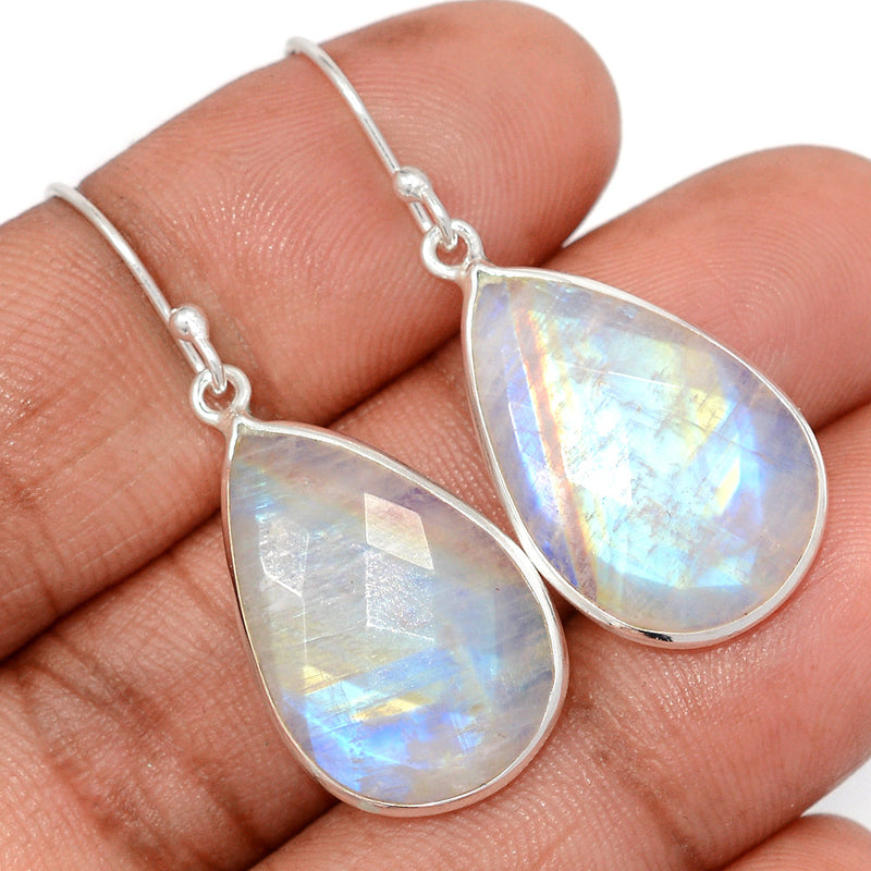 1.6" Moonstone Faceted Earrings - MNFE684