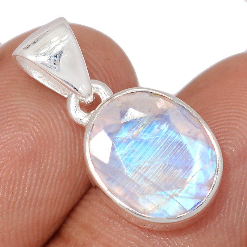 0.8" Rainbow Moonstone Faceted Pendants - MNFP1915