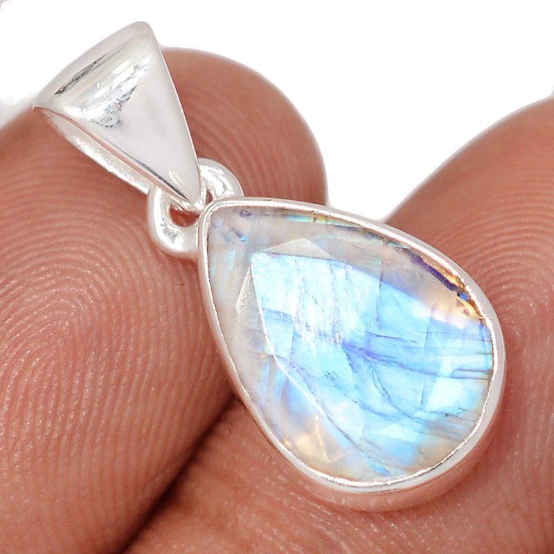 1" Rainbow Moonstone Faceted Pendants - MNFP1916
