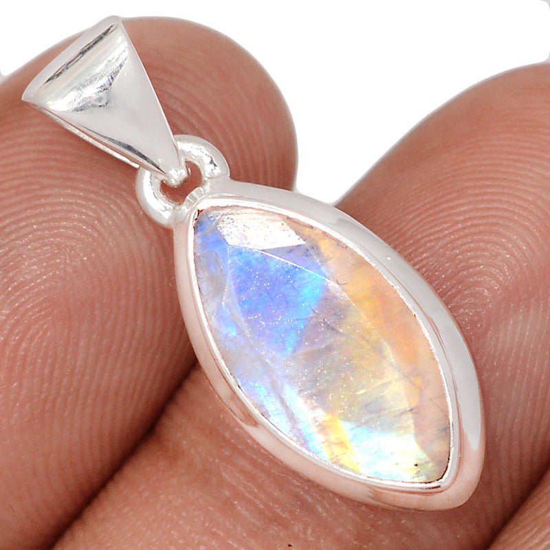 1.1" Rainbow Moonstone Faceted Pendants - MNFP1918
