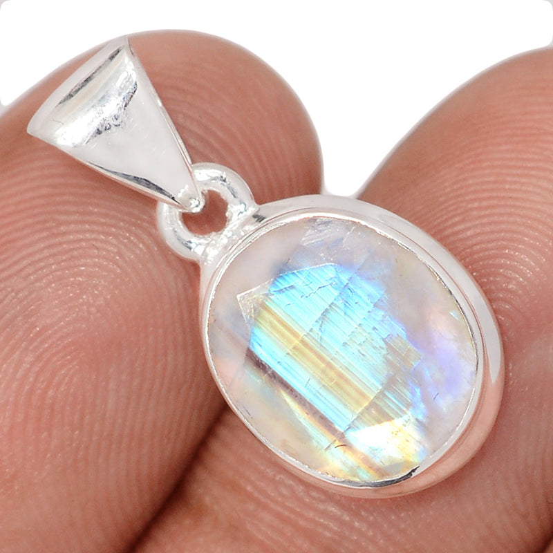 1" Rainbow Moonstone Faceted Pendants - MNFP1919