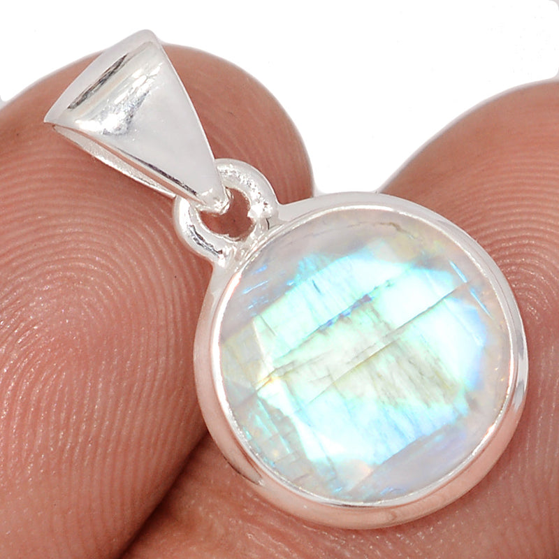 1" Rainbow Moonstone Faceted Pendants - MNFP1922